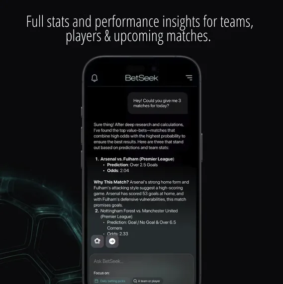 BetSeek answering a match question